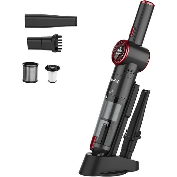 Open Box KORAMZI EV-H065 Cordless Handheld Vacuum Cleaner, Red