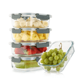 thumbnail image 1 of KORDISEN 5-Pack 36oz Glass Food Storage Containers with Gray Lids, Glass Meal Prep Containers for Leftovers, Lunch and Food Storage, 1 of 6