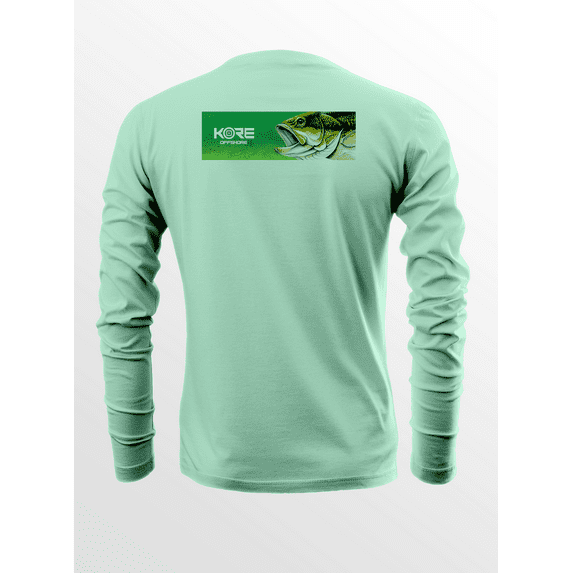 KORE Offshore Mens Long Sleeve UPF50+ Dri-All-Day Sunblock Fishing Shirt - BASS FAME