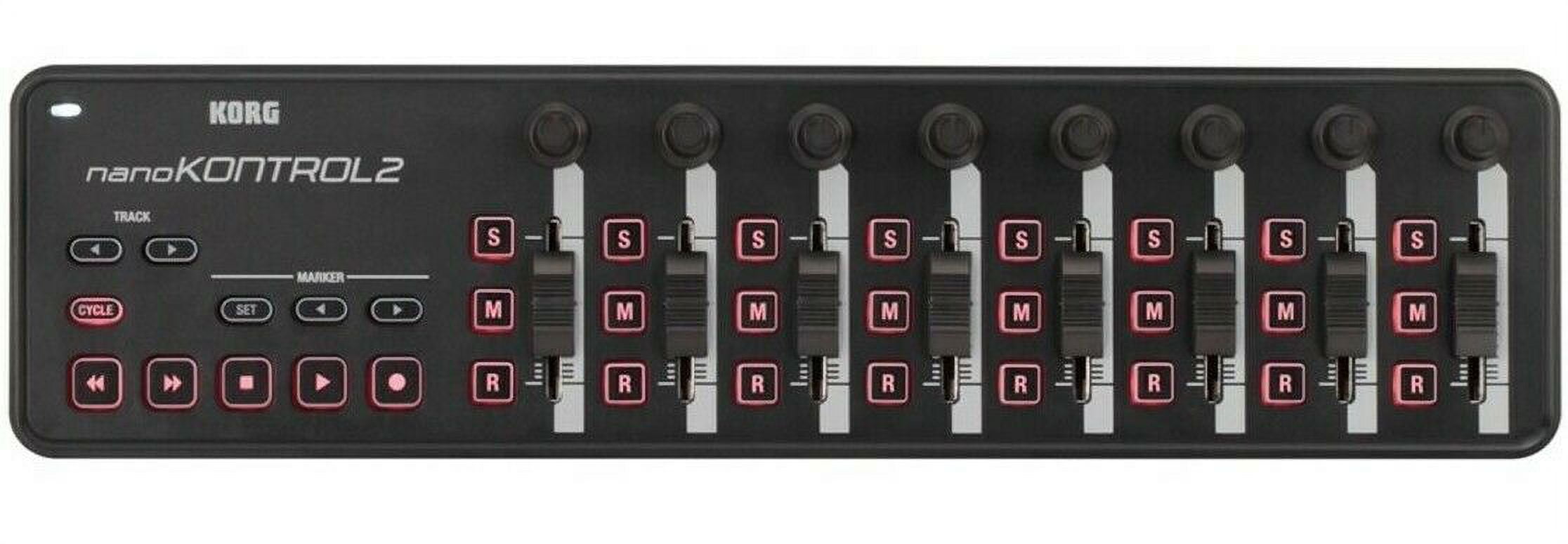 KORG nanoKONTROL2 USB Control Surface BlackSlim-Line USB Midi Control Surface in Black (NANOKON2BK)
