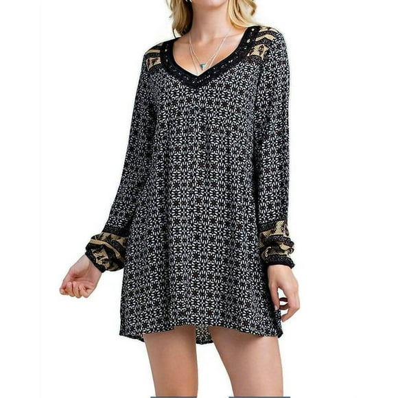 Kori Border Print Swing Dress