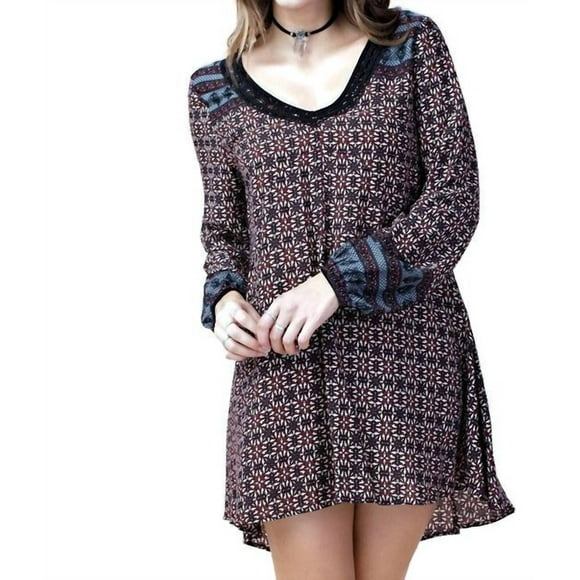 Kori Border Print Swing Dress,