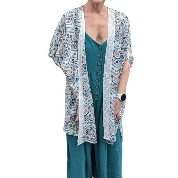 KORI Geo Print Open Front Kimono