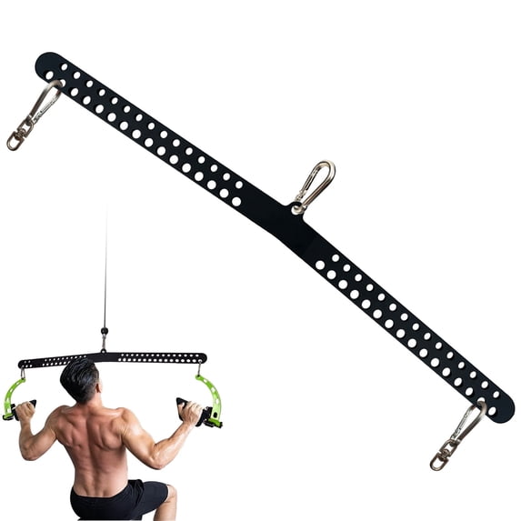 KORIKAHM Multi-Grip 98cm LAT Pull Down Bar for Home Gym Fitness, Spreader Plate LAT Pulldown Attachments for Pulley System Cable Machine, Double to Single Cable Attachment Exercise Handle