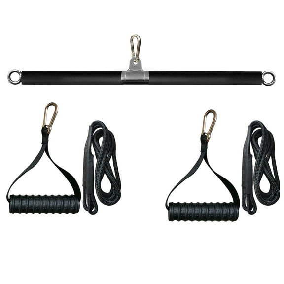 KORIKAHM Non-Detachable LAT Pull Down Bar Cable Attachments for Gym, LAT Pulldown Attachments, Straight Bar Set, Resistance Band Bar for Weightlifting Workout