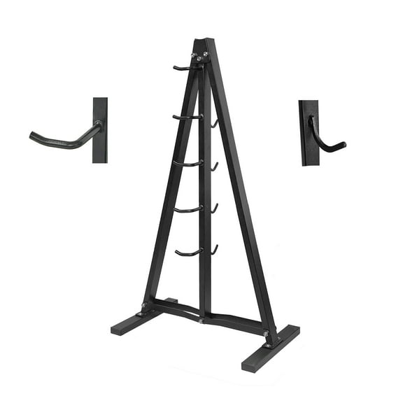 KORIKAHM Wall Mounted LAT Pull Down Bar Organizer with Hooks, Home Gym Attachment Storage Rack for LAT Pulldown Attachments, Cable Attachment Rack for Gym Accessories