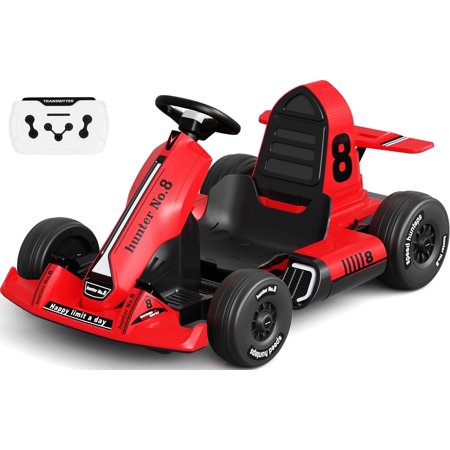 KORIMEFA 12V Electric Vehicles, Outdoor Race Pedal Go Karting Car for Kids Adults, Remote Control Powered Ride on Toys