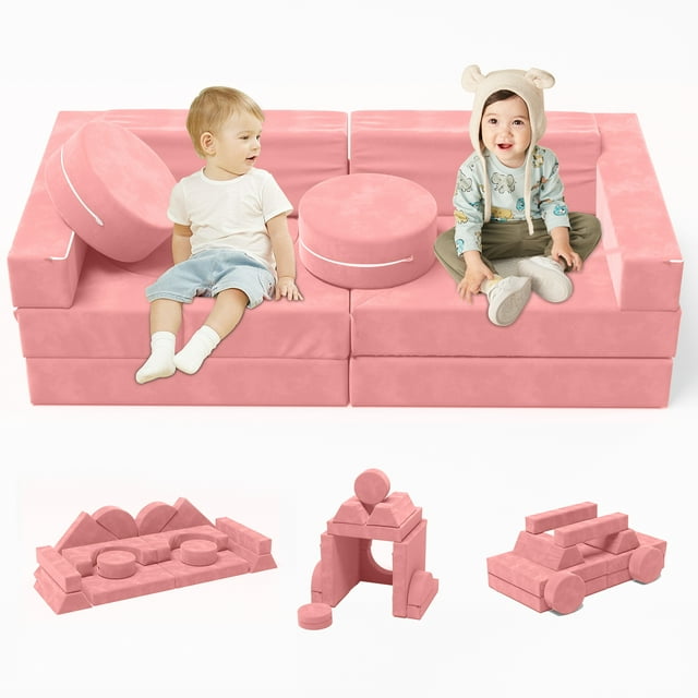 KORIMEFA 14PCS Modular Kids Play Couch, Child Sectional Sofa, Fortplay