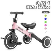 KORIMEFA 3 in 1 Kids Tricycle for 1-4 year olds, Toddler Bike Kids Trike for Balance Training, Baby Bike for Boy Girl