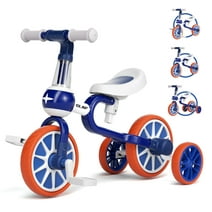 KORIMEFA 3 in 1 Toddler Bike for 1-4 Years Old Boy Girl Toddler Tricycle Kids Trikes for Toddler Tricycles Baby Bike Infant Trike, Blue
