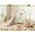 thumbnail image 1 of KORIMEFA 6-in-1 Kids Slide and Swing Set, Toddler Slide with Basketball Hoop, Swing, Outdoor Indoor Playground for Toddlers 1-3, 1 of 16