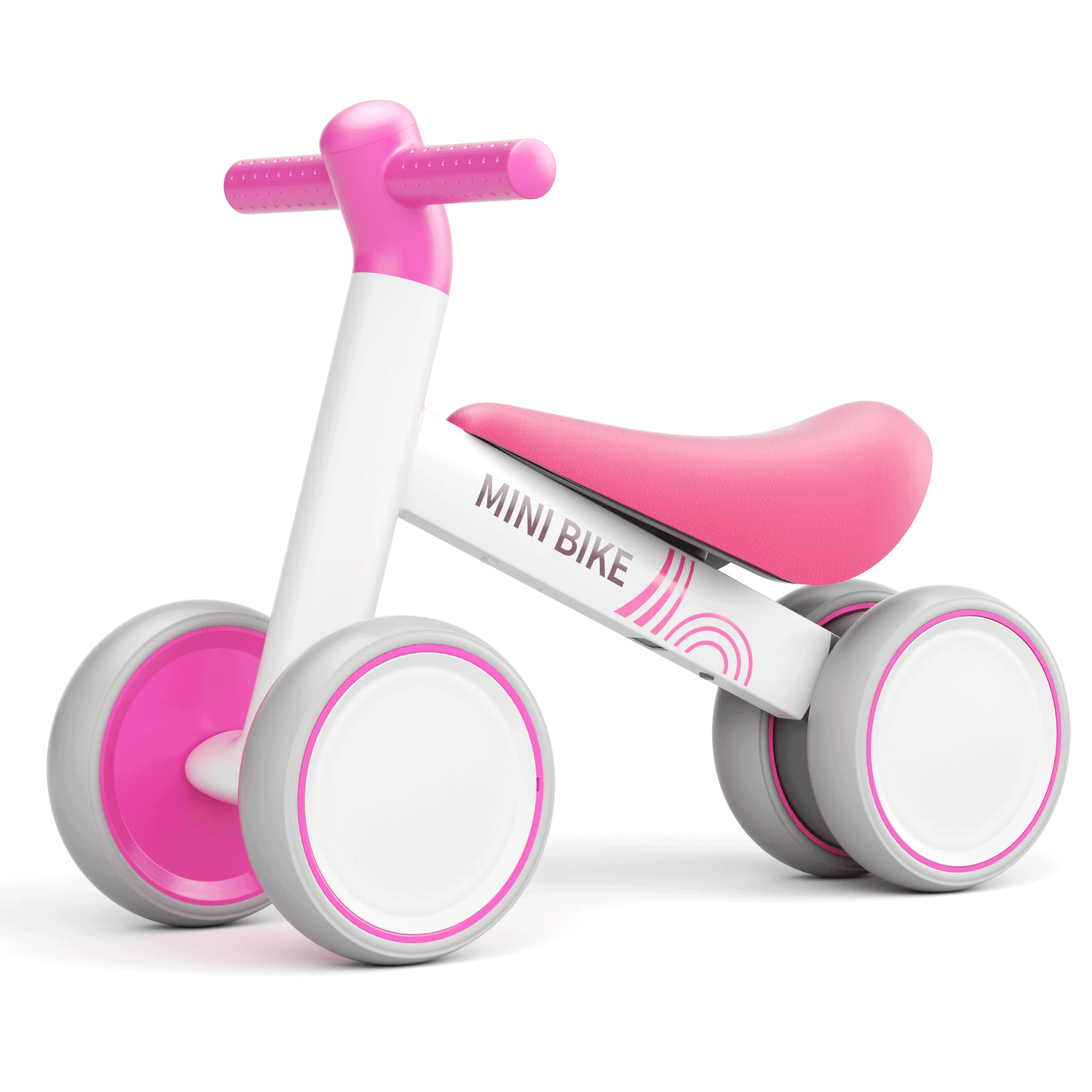 KORIMEFA Baby Balance Bike, Toddler Bicycle, 4 Wheels Baby Walker Riding Toy for 10-36 Months Boys Girls, First Birthday Gift White
