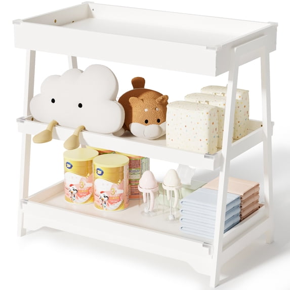 KORIMEFA Baby Changing Table with Pad, White