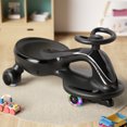 thumbnail image 1 of Korimefa 6V Electric Wiggle Car,Load 66 lbs,Wiggle Scooter with Rechargeable Battery & LED Flashing Wheels, Anti-Rollover & Flexible Steering, Outdoor Ride on Toys for Kids 3 Years and up (Black), 1 of 4