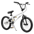 thumbnail image 1 of Korimefa Freestyle BMX Bikes, 18 inch Kids Bicycles for 7-12 Years Old Boys Child Tween Teen, with Aluminum Alloy U-Brake, Rear R-Brake, Hand Brake Levers & Front Rear Pedals, White, 1 of 13