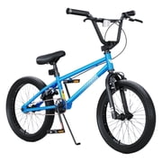 Korimefa Freestyle BMX Bikes, 18 inch Kids Bicycles for 7-12 Years Old Boys Child Tween Teen, with Aluminum Alloy U-Brake, Rear R-Brake, Hand Brake Levers & Fro