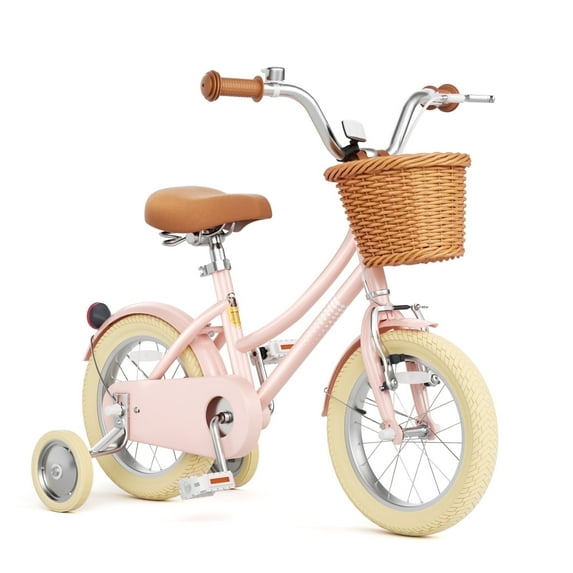 KORIMEFA Girls Bike for Toddlers 3-6 Years Old Kids, 12 Inch Kids Bike with Training Wheels & Basket, Multiple Colors
