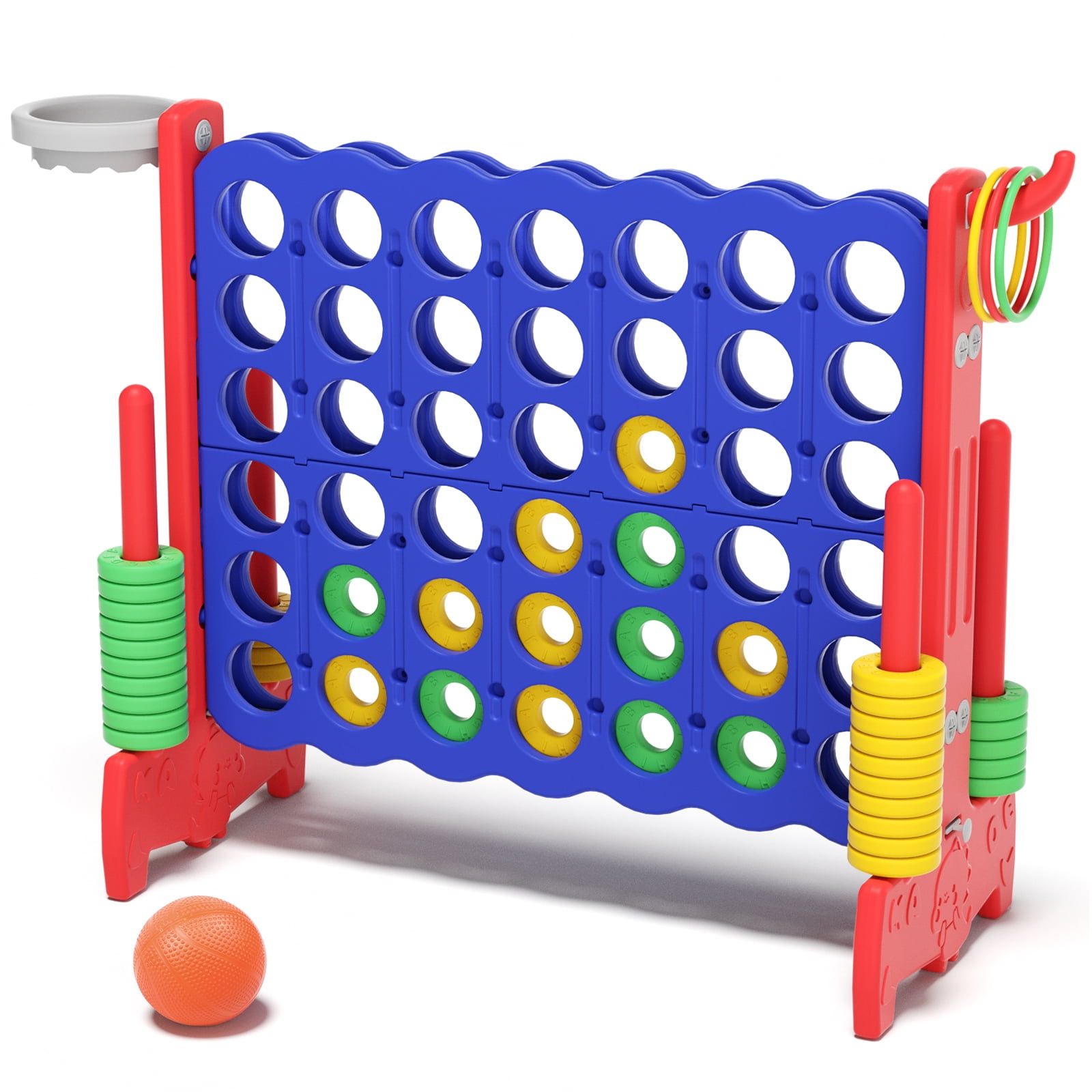 KORIMEFA 4 to Score Game Set 3 5FT Indoor Outdoor With 42 Rings KORIMEFA 4 to Score Game Set 3 5FT Indoor Outdoor With 42 Rings