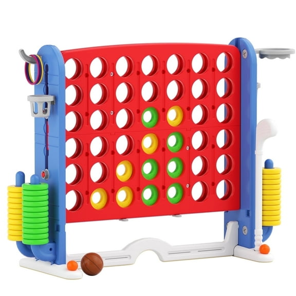 KORIMEFA Jumbo 4-to-Score Giant Game Set 4 in a Row Connect Game Perfect for Kids Adults Outdoor Holiday Party Family yard Game, Red