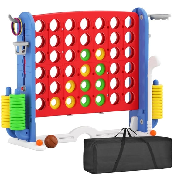 KORIMEFA Jumbo 4-to-Score Giant Game Set W/Storage Carrying Bag for Kids Adult Outdoor Holiday Party Family yard Game, Red