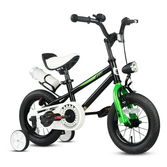 KORIMEFA 12 inch Kids Bike BMX Style Bicycle with Training Wheels for 3-9 Years Old Toddlers Boys, Children Bicycle with Water Bottle Holder & Headlight & Training Wheels