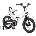 thumbnail image 1 of KORIMEFA Kids Bike, 14 Inch Boys Bike with Training Wheels, Water Bottle Holder, Children Bicycle for Boys Girls Toddler Ages 3-9 Years, Durable Construction, White, 1 of 16