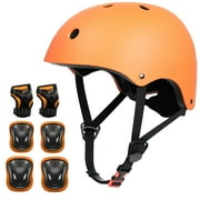 KORIMEFA Kids Bike Helmet,Multi-Sport Protective Gear Set for 3-5-8-14 Years Boys Girls, Toddler Helmet with Protective Sports Gear Set Knee Elbow Pads Wrist Guards for Cycling Skateboard Scooter