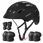 KORIMEFA Kids Bike Helmet Toddler Bicycles Helmets, Multi-Sport Protective Gear Set for 3-5-8-14 Years Boys Girls with Knee Elbow Pads Wrist Guards for Cycling,
