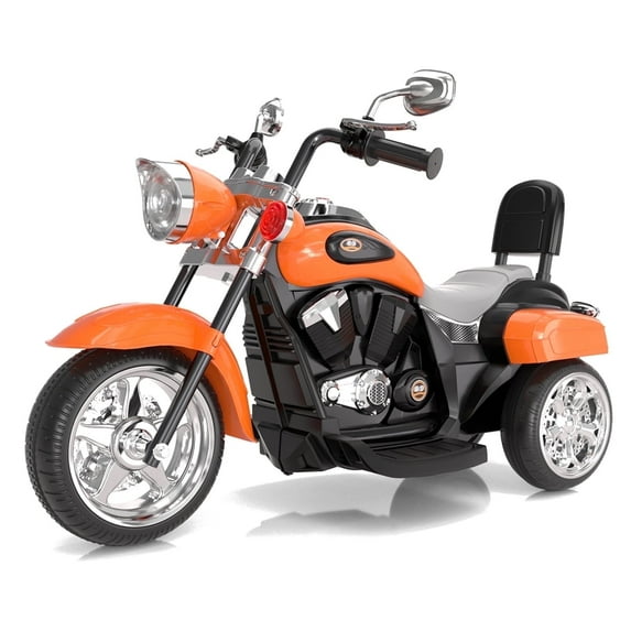 KORIMEFA 3 Wheel Kids Ride On Motorcycle 6V Battery Powered Electric Toy Orange