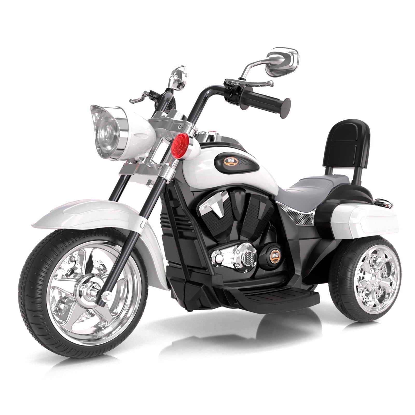 KORIMEFA 3 Wheel Kids Ride On Motorcycle 6V Battery Powered Electric Toy White