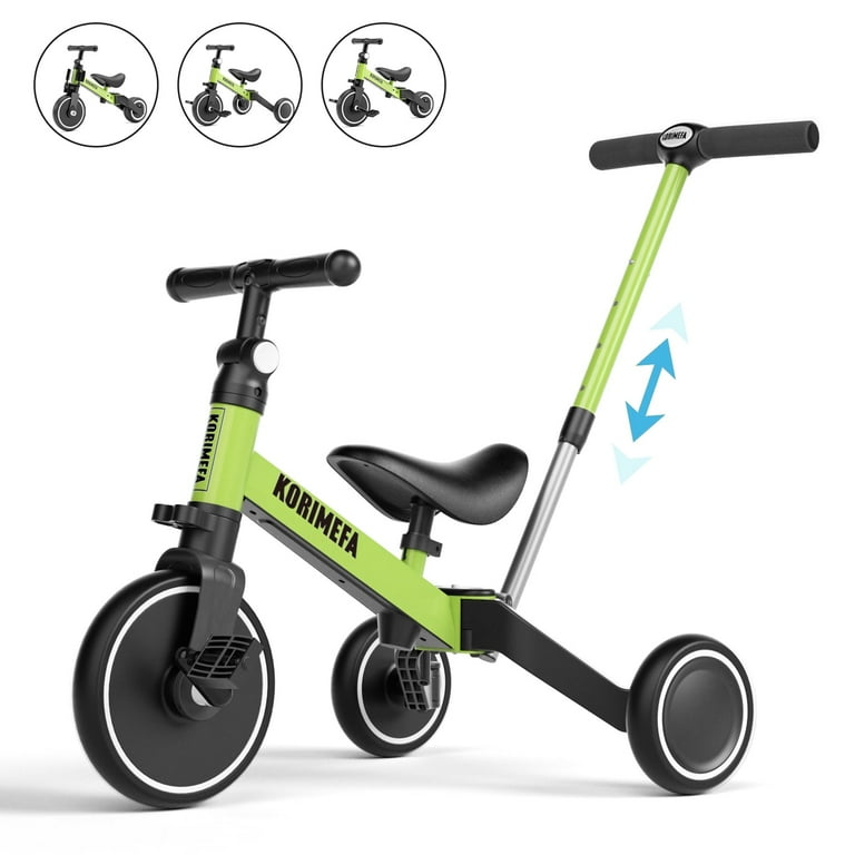 KORIMEFA Kids Tricycle with Push Handle, Kids Push Trike for