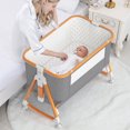 thumbnail image 1 of KORIMEFA Portable Crib for Baby, Baby Playards, Bedside Bassinet with Wheels, Heigt Adjustable, with Mosquito Nets, Large Storage Bag, for Infant Baby Newborn, 1 of 9