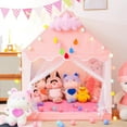 thumbnail image 1 of KORIMEFA Princess Castle Play Tent for Girls Ages 3-6, Indoor/Outdoor Kids Playhouse with Soft Floor Mat, Foldable Tent for Imaginative Games（Pink）, 1 of 12