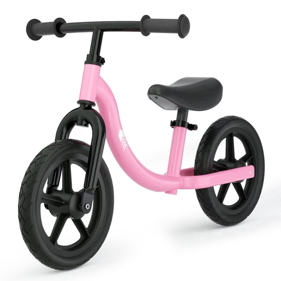 Korimefa Toddler Balance Bike for 2-5 Years Old 12 Inch Lightweight No Pedal Kids Bicycle Toys with EVA Silent Wheels, Adjustable Seat, Anti-Slip Handlebar, Outdoor Riding Toy for Boys Girls, Pink