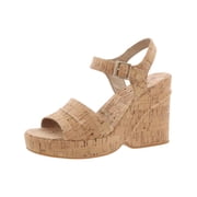 KORKS Womens Buckle Cork Wedge Heels