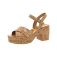 thumbnail image 1 of KORKS Womens Buckle Cork Platform Heels, 1 of 1