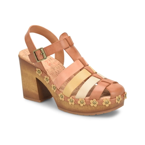 KORKS Womens Willow Faux Leather Closed Toe Slingback Sandals
