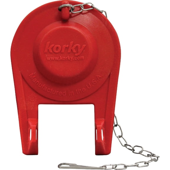 KORKY Rubber and Stainless Steel Toilet Flapper, Red, for Use with Most Toilets