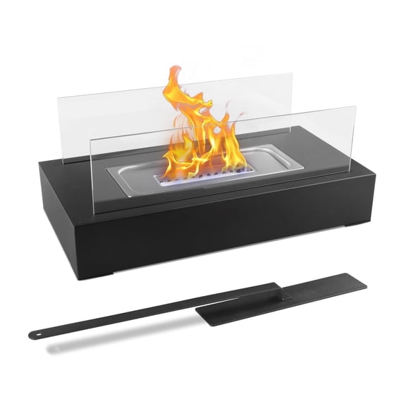 CROWN FIRE Tabletop Firepit, Portable Firepit Small Table Fire Decor for Home Patio Balcony Backyard , Gift for Dinner Party, Wedding-Black