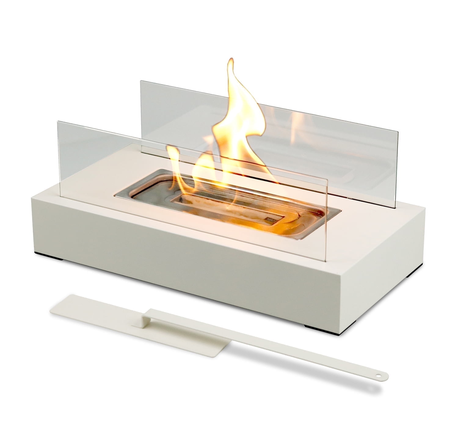 CROWN FIRE Smores Maker Kit,Portable Small Rectangle Fireplace Decor for Home Patio Balcony Backyard , Gift for Dinner Party, Wedding -White