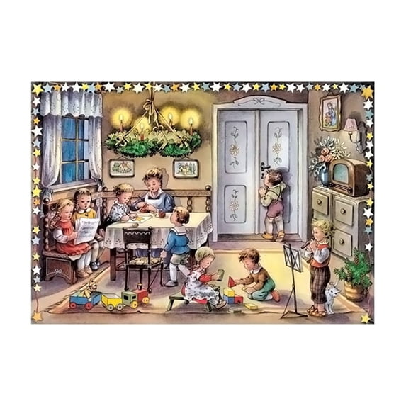 Korsch Advent - Small Children - 8"H x 11.5"W x .1"D