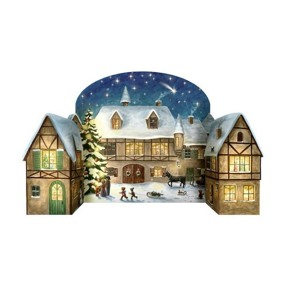 KORSCH Advent Calendar - Stand-up Christmas Eve in the Village with Topper