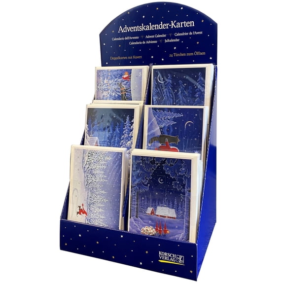 Korsch Verlag 22627 19 x 10.75 x 8.75 in. Advent Cards Tomtes - Box of 60