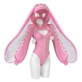 thumbnail image 1 of KORURACLUB Heart-Lock Floppy Bunny Jumpsuit Cosplay Outfit for Women Comfortable Fit Minimalist Basic Pink Costume, 1 of 4
