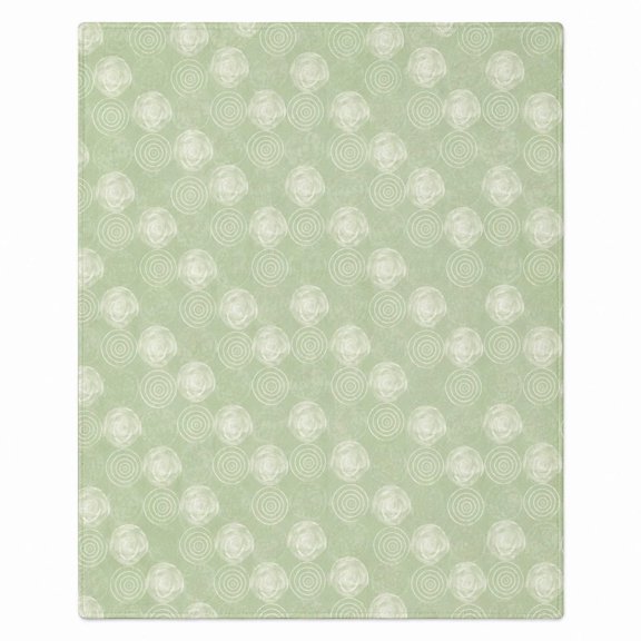 KORVYNZA Sage Green Spiral Circle Polyester Fleece Throw Blanket, 3D Print, 280 GSM