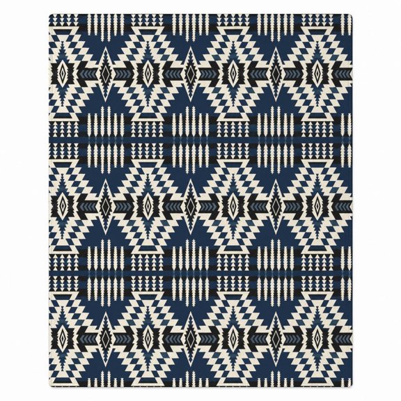 KORVYNZA Stepped Diamond Zigzag Fleece Throw Blanket, 280 GSM Polyester