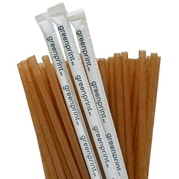 KOS 150 Agave Straws Individually Wrapped Plant Based Restaurant Bulk home drink straw long lasting (Pack of 150)