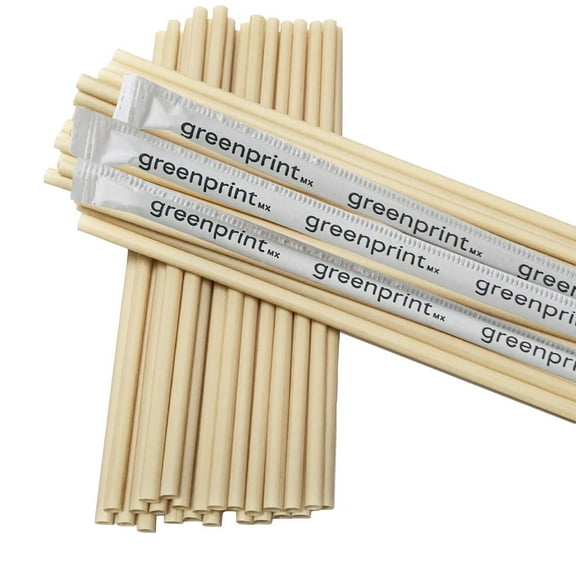 KOS 150 Starch Straws Individually Wrapped Plant Based Restaurant Bulk home drink straw long lasting (Pack of 150)