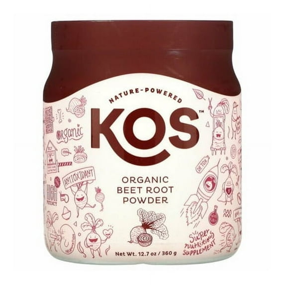 KOS Nature Powered Organic Beet Root Powder, 12.7 Oz