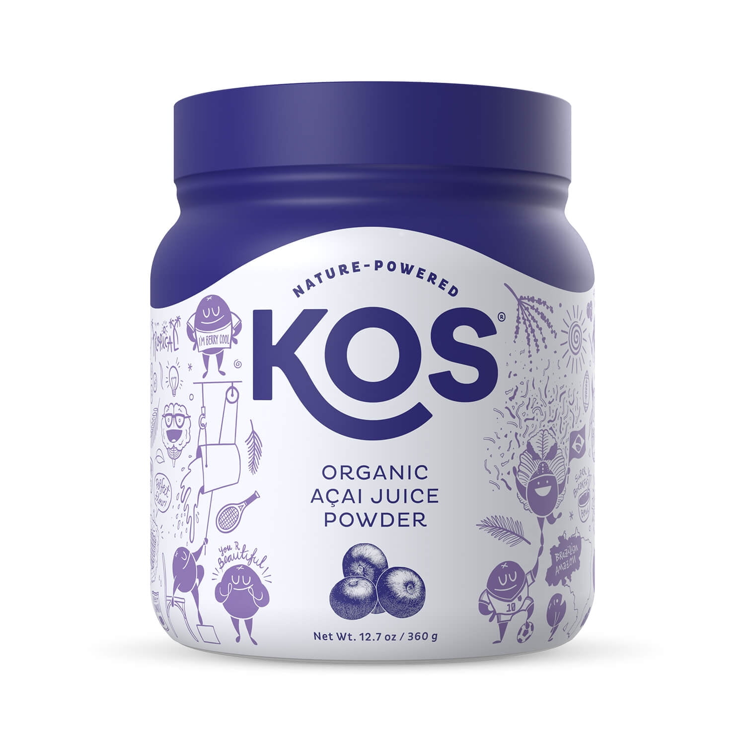 KOS Organic Acai Juice Powder, Natural Antioxidant Superfood, 12.7oz, 120 Servings